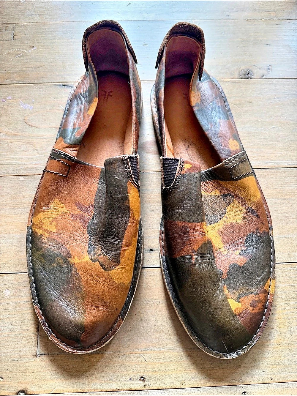 FRYE Camo Leather Loafers US 10